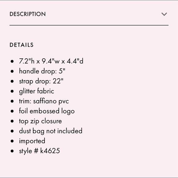 Kate Spade Deep Nova Shimmer Tote and matching Cosmetic Case. - Picture 7 of 7